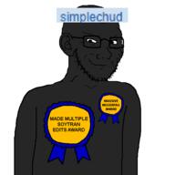 arm award badge black_skin ear glasses nigger simplechud_(namefag) smile smug text variant:soyak // 600x600 // 17.9KB