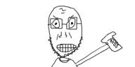angry arm clenched_teeth closed_mouth clothes hand meds oekaki soyjak stubble variant:unknown // 500x250 // 13.2KB