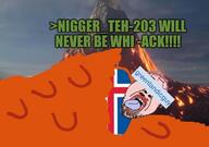 ack crying flag flag:iceland glasses greenlandicguy_(nigger) greenlandicguy_is_a_fat_nigger greentext iceland lava mustache niggy_teh-203(namefag) open_mouth purple_hair soyjak stubble teeth text tongue variant:bernd volcano white_skin // 712x500 // 142.3KB