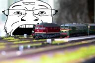 glasses irl_background model_train open_mouth soyjak stubble teeth train variant:coinjak // 540x360 // 213.5KB