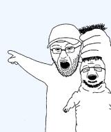 blind clothes fixed hair hand hat holding_soyjak homunculus looking_at_you mandrake open_mouth pointing series:trios_&_duos teeth template transparent_background variant:crabjak variant:prematurejak // 1170x1395 // 32.8KB