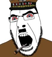 adolf_hitler birthday blue_eyes brown_shirt clothes eyebrows glasses hair hat hitler_mustache marijuana moustache nigger_weed open_mouth smoking stubble teeth variant:cobson weed // 721x789 // 561.4KB