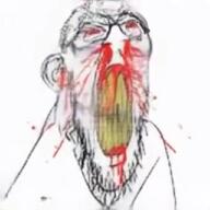 angry blood bloodshot_eyes clenched_teeth distorted ear glasses nosebleed red_eyes soyjak stubble subvariant:feralrage teeth variant:feraljak vein yellow_teeth // 320x320 // 109.9KB