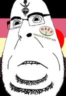 biting_lip closed_mouth deformed double_chin facial_mark fat fat_fetish flag flag:fat_fetish forehead_mark glasses looking_to_the_left obese soyjak stubble subvariant:blobson tattoo variant:cobson // 488x711 // 129.5KB