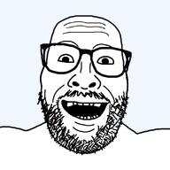 beard benjammins glasses meta:post_that_is_completely_unrelated_to_namefag_and_countrywar_drama_but_still_got_raped_by_them_anyway moustache smile soyjak template variant:benjamminsjak white_skin youtuber // 900x900 // 23.4KB