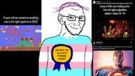 alt-right artist:conservativewaluigi award beard closed_mouth flag:transgender_pride_flag glasses mario pipeline purple_hair shorts smug subvariant:soyak_(smug) super_mario_maker superman toby_fox tranny transgender_flag troon twitter undertale variant:soyak xitter // 1280x720 // 664.5KB
