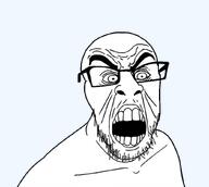 angry glasses hair he_will_always_be_a_gem jacksepticeye looking_at_you mustache open_mouth soyjak stubble subvariant:fergus teeth template variant:feraljak youtube // 838x751 // 166.0KB