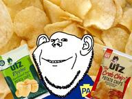 badge chip clothes ear food irl_background pennsylvania smile soyjak stubble utz variant:impish_soyak_ears // 1200x900 // 641.6KB