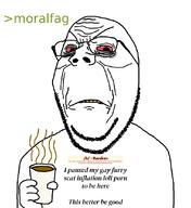 angry eyebags frown glasses greentext moralfag morals open_mouth soyjak stubble subvariant:wholesome_soyjak text variant:gapejak // 1000x1091 // 92.2KB