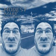 2soyjaks Modest_mouse album_cover blue_background edit glasses looking_at_you markiplier music neutral photo soyjak stubble subvariant:neutralplier text variant:markiplier_soyjak // 890x890 // 1.1MB