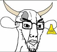 angry animal closed_mouth cow ear glasses horn soyjak stubble variant:chudjak // 629x581 // 211.0KB