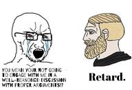 bloodshot_eyes chad crying glasses nordic_chad open_mouth soyjak soyjak_comic stubble text variant:soyak // 1435x978 // 588.4KB
