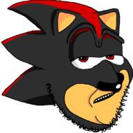 ear eyelids open_mouth red_eyes shadow_the_hedgehog sonic_the_hedgehog soyjak stubble variant:smugjak video_game // 841x842 // 46.7KB