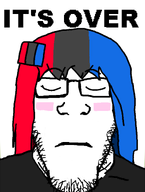 black_shirt blush closed_eyes closed_mouth eyebrows female glasses hair heterochromia its_over looking_down merge nintendo nintendo_switch nose sad soysuba stubble subvariant:neutralplier text variant:markiplier_soyjak variant:soysuba video_game white_background white_skin woman // 824x1092 // 132.0KB