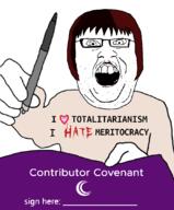 angry clothes contributor_covenant coraline_ada_ehmke corey_dale_ehmke fat glasses hair hand holding_object i_hate i_love lipstick merge meritocracy no_eyebrows open_mouth paper pen red_hair soyjak stubble text totalitarian tranny transheart variant:alicia variant:feraljak // 895x1080 // 201.8KB