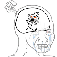 animated bloodshot_eyes crying dance glitch orange_eyes reddit rent_free snoo soyjak thumbnail_glitch variant:snoojak wojak // 255x249 // 166.4KB