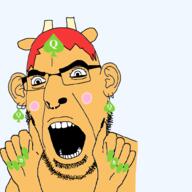 bbc blush ear facial_mark forehead_mark glasses hand hoops_and_yoyo lammy nose_piercing nose_ring open_mouth painted_nails parappa_the_rapper queen_of_spades soyjak stubble subvariant:slutson subvariant:spadeson tattoo variant:cobson // 1000x1000 // 76.8KB