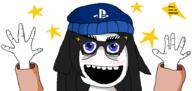 arm blush clothes female glasses hair hand hands_up hat open_mouth sony soyjak star text there_was_an_attempt variant:soytan video_game // 924x437 // 37.7KB