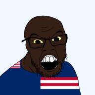 brown_skin country flag flag:grand_bassa_county flag:liberia glasses grand_bassa_county hair liberia liberian markiplier open_mouth soyjak stubble transparent transparent_background variant:markiplier_soyjak // 1500x1500 // 38.8KB