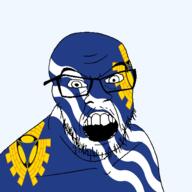 angry british england flag flag:merseyside glasses hair looking_at_you merseyside mustache open_mouth soyjak stubble teeth united_kingdom variant:feraljak // 1500x1500 // 271.7KB