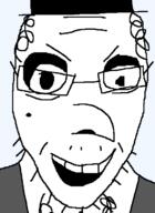 chest_hair clothes evil eye_sockets glasses hair hat jewish_nose judaism mole open_mouth soyjak stubble variant:poopy weird // 511x703 // 26.2KB