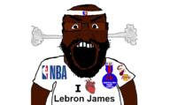 angry arm badge balding beard black_skin cleveland_cavaliers fume hair headband heart i_love lebron_james los_angeles_lakers miami_heat national_basketball_association nba open_mouth soyjak subvariant:science_lover text variant:markiplier_soyjak // 753x465 // 130.3KB