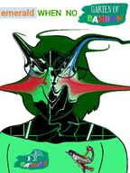 autism black_skin blush crying distorted emerald emerald_(namefag) emerald_looks_like_this female femerald garten_of_banban glasses green_hair liquify_tool logo meta:namefags subvariant:female_cobson trend:slopjak variant:cobson woman // 1536x2048 // 2.8MB