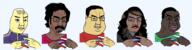 angry arm asian black_eye black_skin brics brown_skin closed_eyes closed_mouth clothes fat flag glasses hand indian lipstick long_hair makeup mustache russia stubble thick_eyebrows tranny variant:chudjak yellow_skin z_(russian_symbol) // 2385x618 // 486.6KB