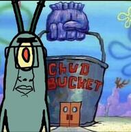 antenna arm chum_bucket closed_mouth drawn_background glasses nickelodeon one_eye plankton pun red_eyes soyjak spongebob_squarepants variant:chudjak // 1170x1178 // 154.3KB