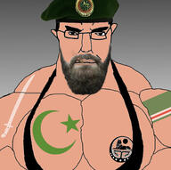 army background badge beard beret black_eyes buff chechen chechnya chud cigarette coat_of_arms flag:chechnya flag:ichkeria glasses hair ichkeria islam islamic mge military military_beret soldier_(team_fortress_2) star_and_crescent sword template variant:chudjak vein white_skin wolf // 1800x1788 // 451.7KB
