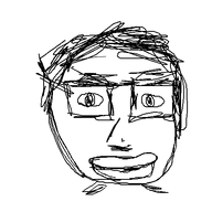 artist:quickslaughter big_lips eyebrows eyes glasses hair hitler_mustache lips nose oekaki variant:chudjak white_background // 480x480 // 27.0KB