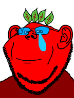 beetroot broot crying emoticon glasses leaf open_mouth red_skin series:brootmoji smile stubble tear transparent_background variant:impish_soyak_ears 🥲 // 598x800 // 21.6KB