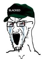 bbc blacked bloodshot_eyes cap clothes crying glasses hat open_mouth soyjak stretched_mouth stubble text variant:soyak // 785x1100 // 365.0KB