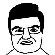 closed_mouth glasses hair lips soyjak template thick_eyebrows variant:unknown // 300x300 // 6.6KB