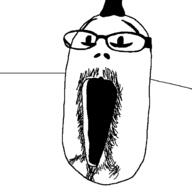 glasses jack_o_lantern objectsoy open_mouth pumpkin soyjak stretched_mouth stubble variant:james_youniverse // 614x614 // 7.5KB