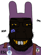 award beard big_nose brown_skin circus_2_(namefag) discord discord_logo_facial_mark esl eyes flies grin jax_(the_amazing_digital_circus) love_is_love meta:namefags rabbit shitskin smile subvariant:chudplier tadc teeth teeth_showing trend:slopjak variant:chudjak variant:markiplier_soyjak yellow_eyes // 300x400 // 65.0KB