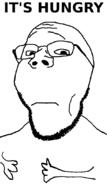 arm closed_mouth glasses hair hand its_over sad skinny soyjak starving stubble subvariant:wholesome_soyjak text variant:gapejak // 600x1079 // 15.2KB