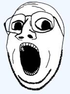 deformed glasses open_mouth soyjak stubble subvariant:emmanuel subvariant:wholesome_soyjak template variant:gapejak // 600x800 // 105.2KB