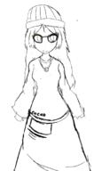 closed_mouth clothes glasses hair oekaki smile variant:soytan // 409x681 // 84.0KB