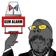 alarm animated arm clothes gem glasses hand holding_object necktie police_light smile soot soot_colors soyjak soyjak_party stubble subvariant:wholesome_soyjak suit text variant:gapejak wink // 1070x1172 // 482.9KB