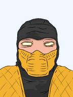 clothes fighter glowing_eyes hanzo_hasashi looking_at_you mask meta:barely_a_soyjak mortal_kombat mortal_kombat_2 ninja no_glasses scorpion_(mortal_kombat) soyjak subvariant:lawrence tan_skin variant:markiplier_soyjak vest video_game white_eyes wrinkles // 962x1286 // 76.3KB
