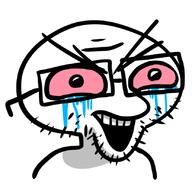 angry bloodshot_eyes crying glasses open_mouth shadow soyjak stonetoss stubble variant:tossjak // 828x828 // 164.9KB