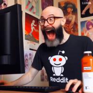 ai_generated anime bald beard computer excited glasses oh_my_god_she_is_so_attractive open_mouth poster realistic reddit redditard soy soyboy soylent // 480x480 // 14.5MB