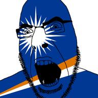 angry country flag glasses marshall_islands open_mouth soyjak star stubble variant:cobson // 721x720 // 49.0KB