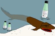 bottle drawn_background fish plastic_bottle prehistoric soy soyjak soylent soylent_(mint_chocolate) soylent_bottle tiktaalik variant:unknown water // 1200x794 // 177.4KB