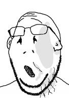 analog_horror ear glasses grey_skin meta:low_resolution no_eyes no_nose soyjak stubble subvariant:wholesome_soyjak variant:gapejak // 200x283 // 17.8KB