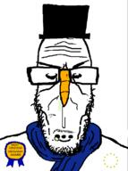 angry award beard carrot clothes coal crying european european_union flag flag:european_union glasses half_open_mouth hat most_obsessed_faggot_award mutt red_eyes scarf shitskin snowman star_(symbol) subvariant:euromutt sweater top_hat variant:markiplier_soyjak white_skin // 594x797 // 36.2KB