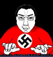 clothes computer nazism smile smirk subvariant:chudjak_front swastika tshirt typing variant:chudjak // 1906x2048 // 624.5KB