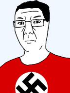 closed_mouth clothes flag flag:nazi_germany flag_shirt hair nazism neutral red_shirt subvariant:chuzjak variant:chudjak variant:kuzjak white_skin // 810x1080 // 20.1KB