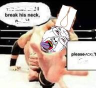 bloodshot_eyes crying ear glasses hair john_cena justin_beiber noose open_mouth purple_hair redraw soyjak stubble tongue tope tranny variant:bernd wrestling wwe yellow_teeth // 1079x987 // 422.6KB